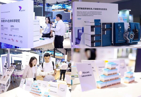 在加速生命科學發現主題展區，丹納赫帶來了旗下SCIEX為質譜分析打造的Citrine?Triple Quad?System與MS-Lab Box臨床質譜信息一體化系統、Aldevron用于臨床試驗和商業應用的核酸酶、IDT埃德特用于檢測DNA 樣本和捕獲全外顯子的試劑盒、Abcam的RabMAb®兔單克隆抗體及其抗體研發AI工具，共同呈現丹納赫如何以創新數字解決方案推動革命性創新研究進展，從而加速發現，推動科學與行業進步。